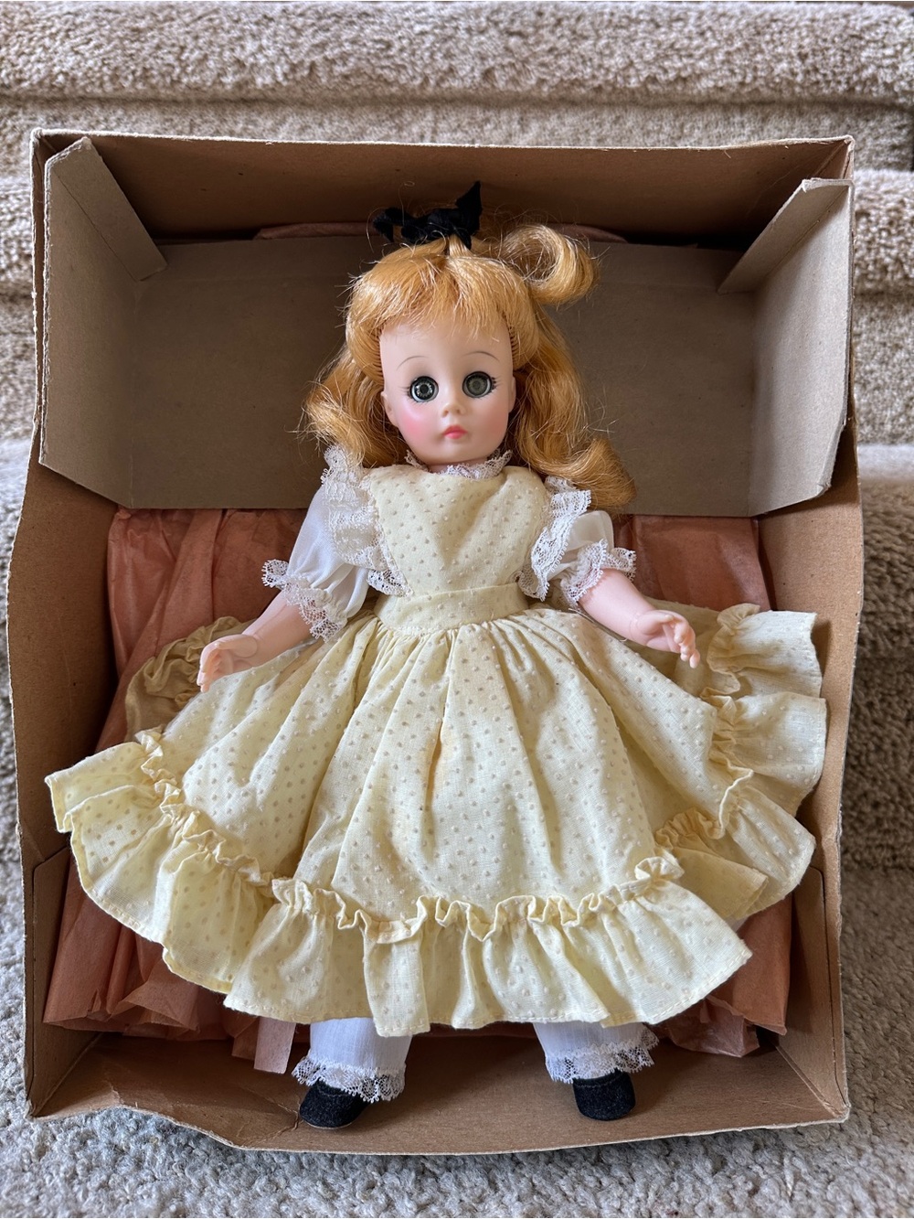Madame Alexander Yellow Ruffled Dress Doll with Blonde Hair